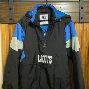 Detroit Lions Starter Jacket Vintage Half Zip.